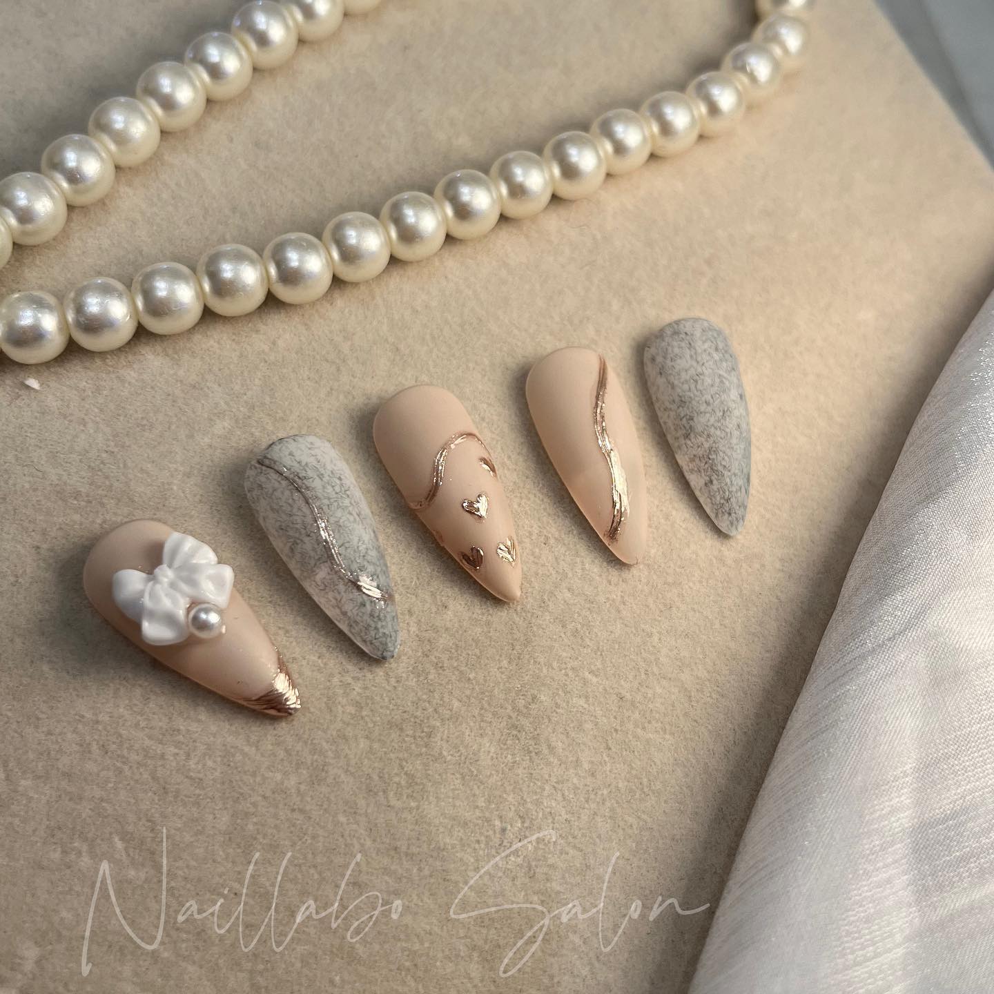 Pearl Bridal Luxury French Nail Art