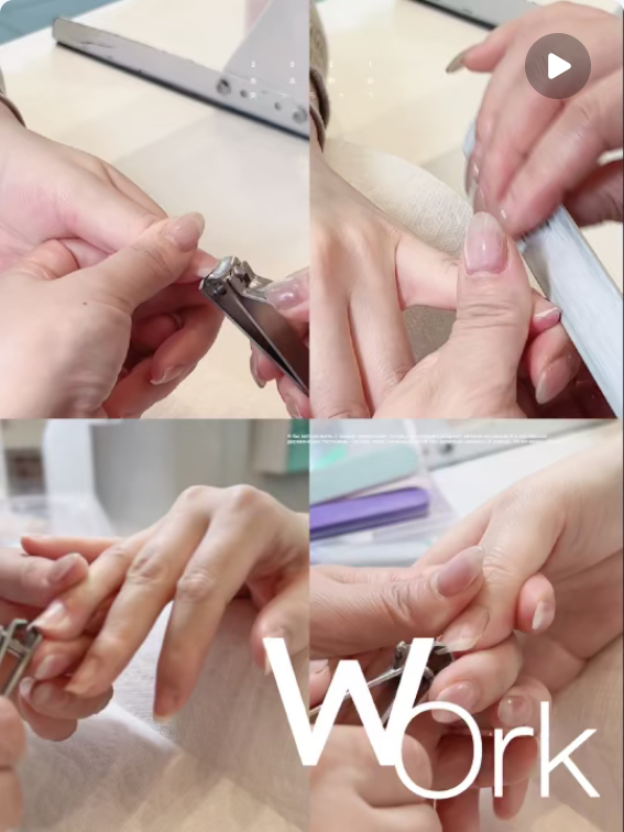 Modern nails Vancouver — short almond gel manicure in milky pink